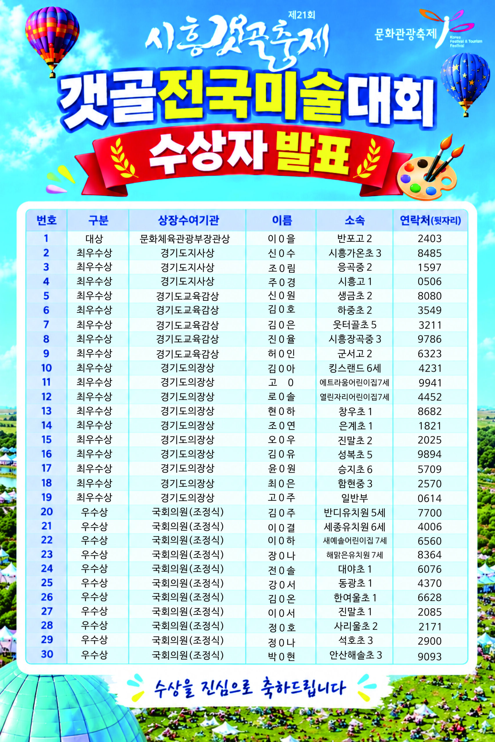 갯골전국미술대회 결과발표